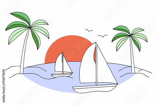 sailing boat on the sea