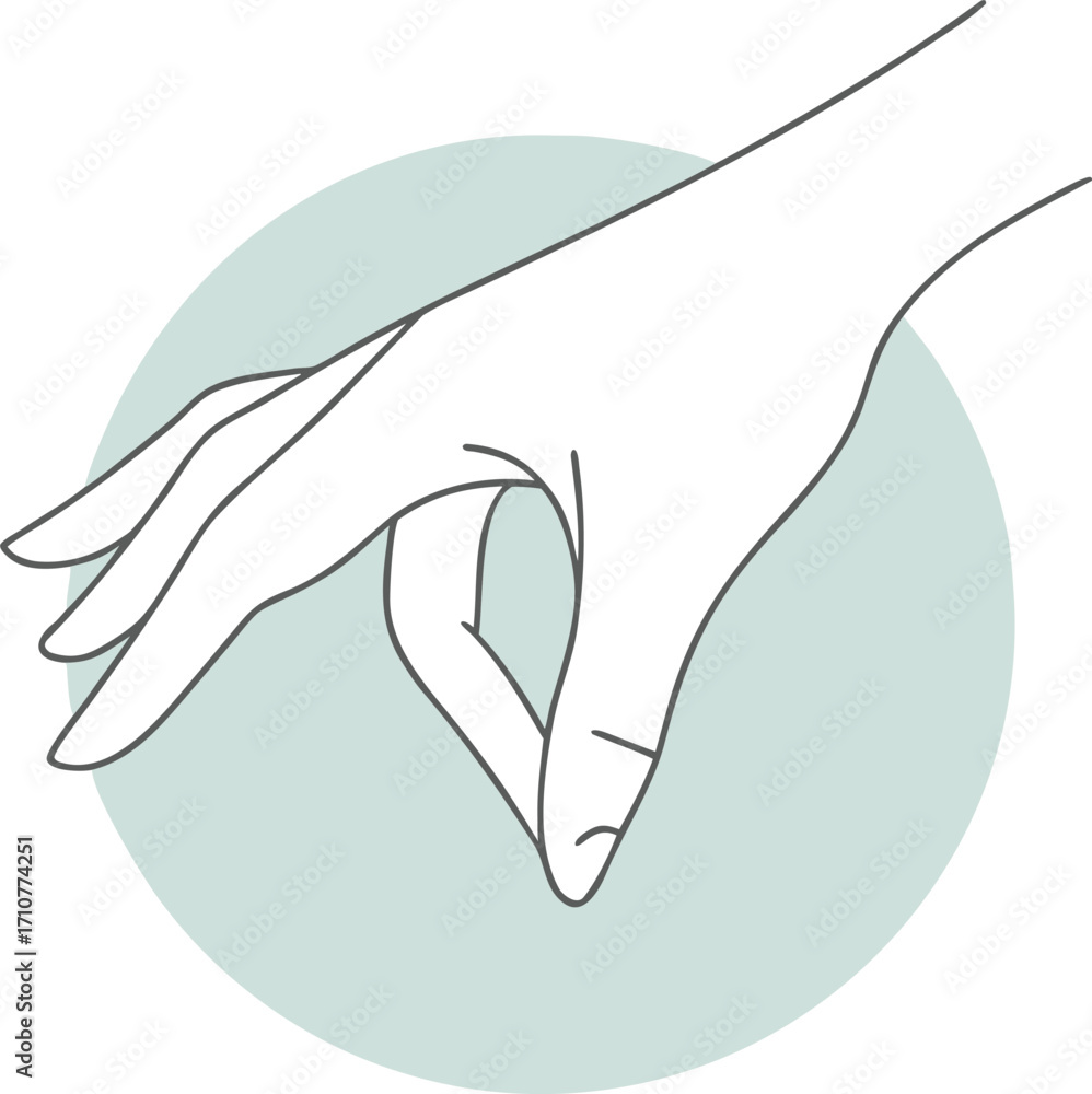 Obraz premium Minimalist line art of a hand with fingers pinched gesture