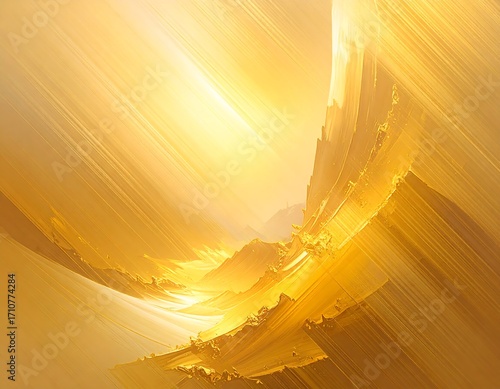 Golden Landscape Abstract Art
