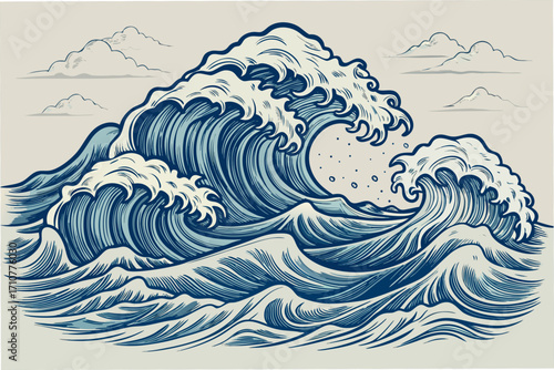 abstract hand drawn waves