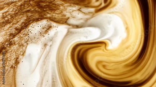 frothy coffee texture with rich brown and creamy white patterns