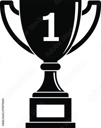 Elegant vector trophy illustration for first place and victory achievements eps icon