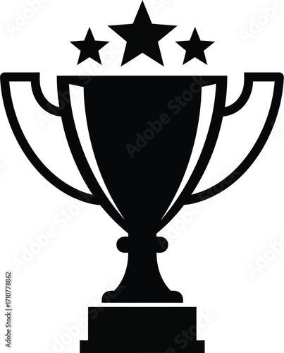 Award winning trophy vector graphic celebrating victory achievement and success