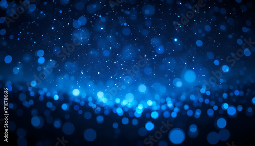 Abstract Bokeh Background with Deep Blue Tones