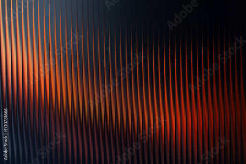 Fototapete Illustration of abstract background with vertical lines and warm orange glow