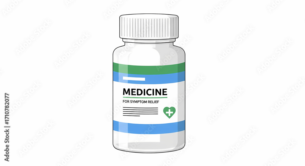 Obraz premium Medicine bottle for symptom relief