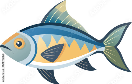 fish on a blue background