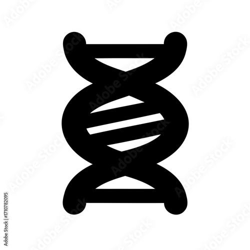 Black silhouette of the DNA double helix, scientific research concept