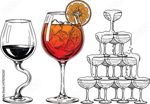 La Dolce Vita Italian Drink Drawings