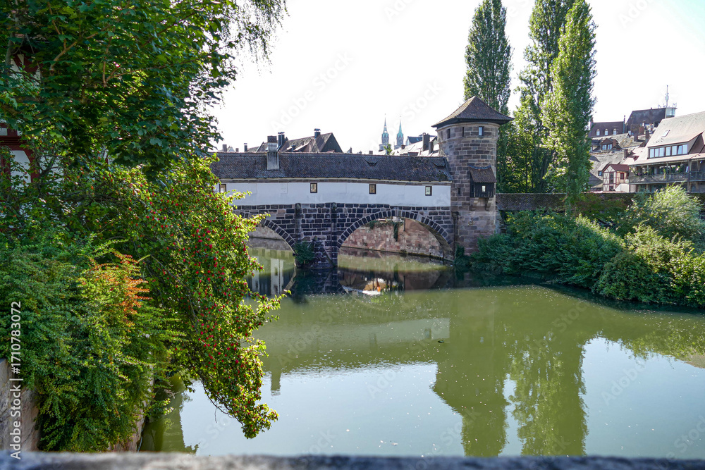 Fototapeta premium view of the river in Nurnberg, Germany
