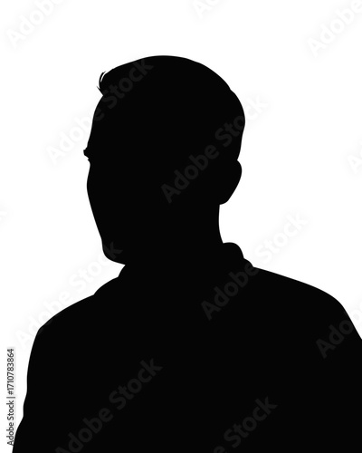 one caucasian man portrait silhouette backside sad despair lonely in studio white background .

