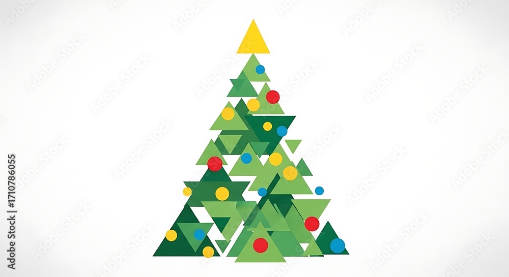 Obraz premium Abstract Geometric Christmas Tree Design