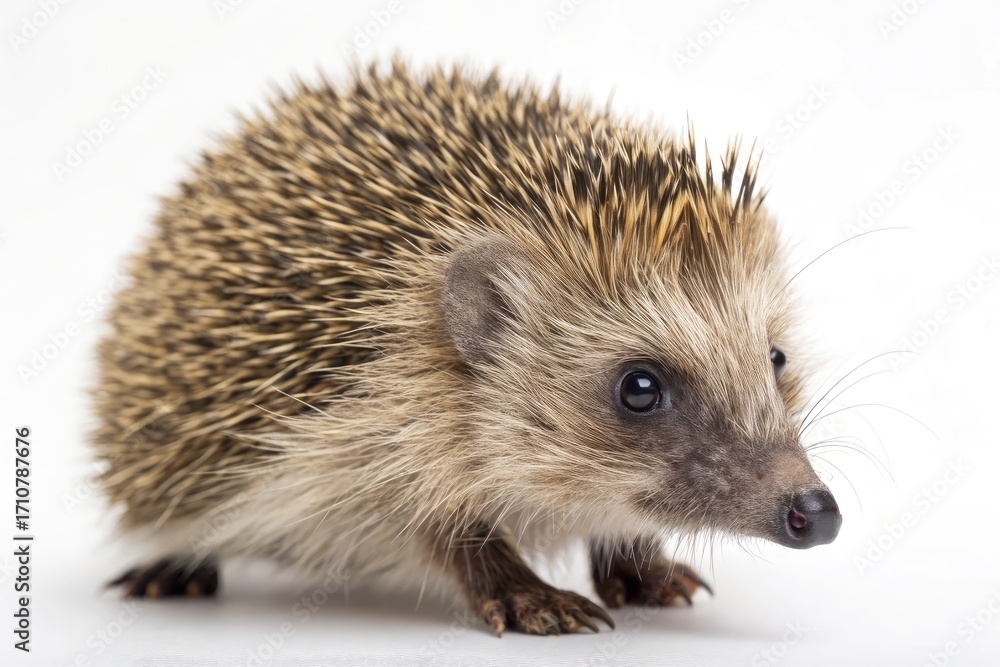 Fototapeta premium Hedgehog Exploring Its Surroundings in a Cozy Indoor Space During Daylight