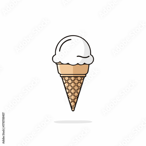  ice cream icon white background .generative ai