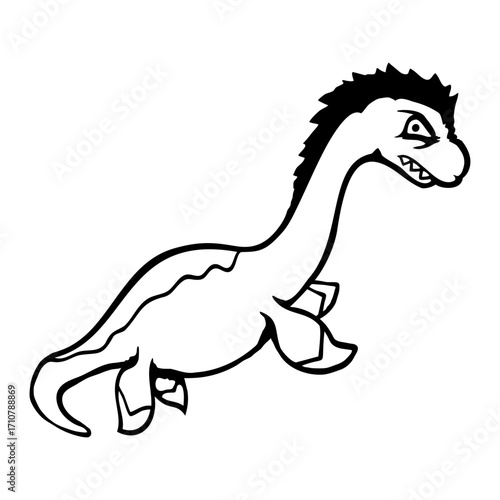 Angry Plesiosaur Dinosaur Evil Mean Swimming Water Dino