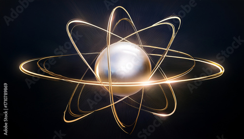 Picture An Atom Emitting A Luminous Pearlwhite Glow Its Atomic Structure A Testament To The Elegance Of The Natural World No Contrast
