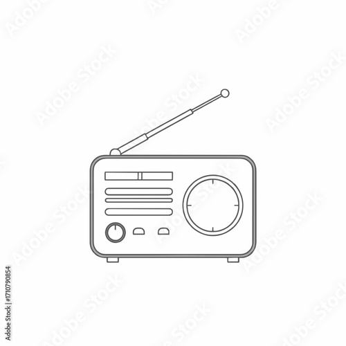 radio icon white background .generative ai