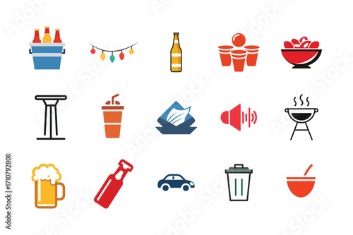 set of icons for restaurant