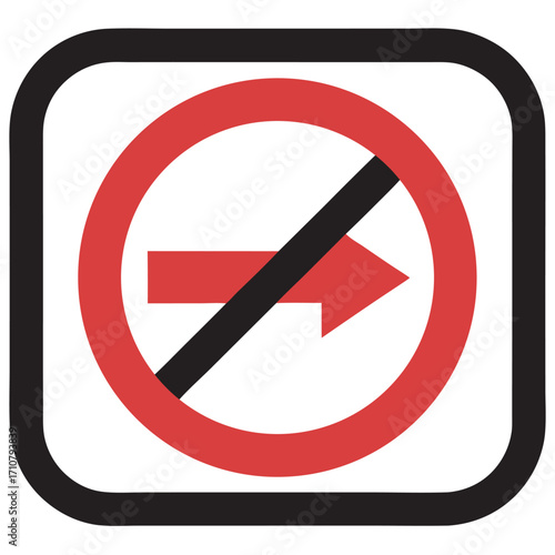 Square regulatory traffic sign with white border and red circle