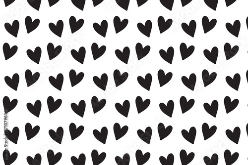 Hearts seamless pattern. Cute Hand-drawn nursery cartoon doodle in a pastel palette. Childish vector illustration, simple naive style. Perfect for printing fabrics, packaging, textiles, baby clothes 