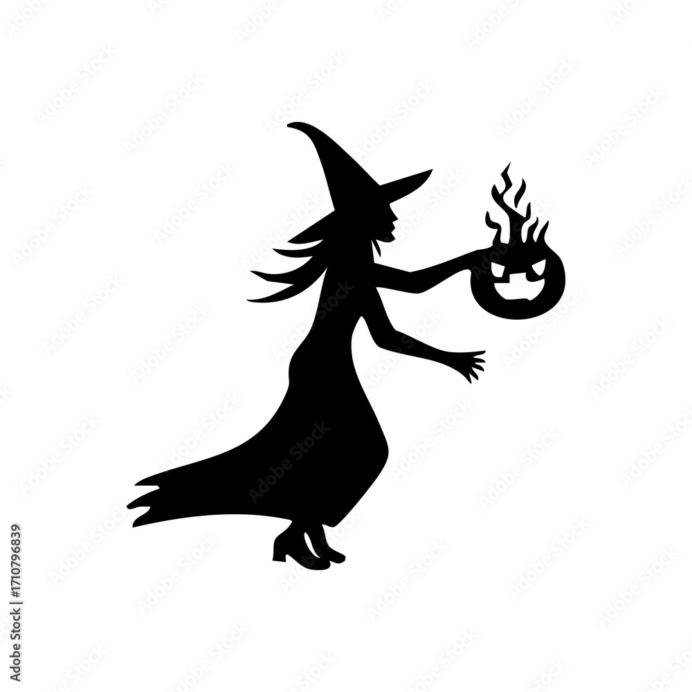 Fototapeta premium silhouette of a witch