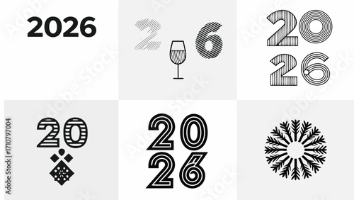 Celebrate 2026 New Year with festive designs and unique number styling for holiday season greetings
