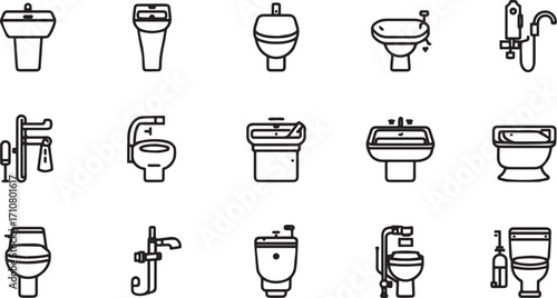 Vector EPS bundle featuring multiple wash basin designs such as pedestal, wall-mounted, round, square, and luxury sinks. Ideal for bathroom renovation, sanitary ware catalogs, and plumbing fixture des