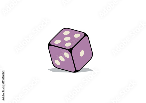 purple dice, vector 