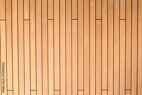 Teak wood deck texture background. Wooden deck on super yacht. Yachting concept.
