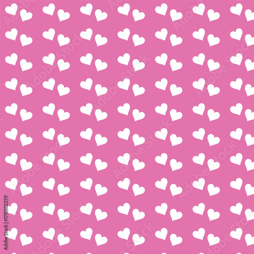 Seamless heart pattern. Vector white Hearts seamless pattern on white background. Valentines heart seamless pattern, cute Valentines day heart pattern