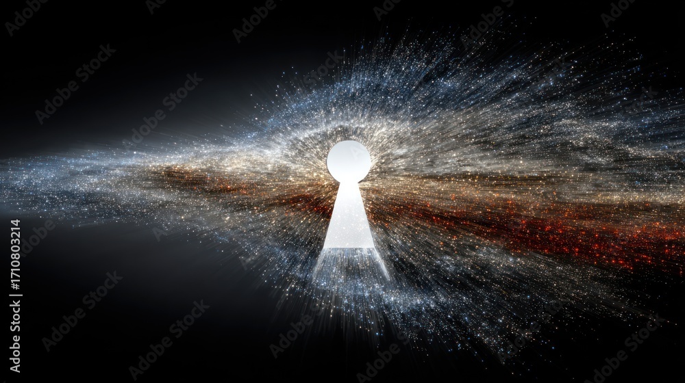 Fototapeta premium Abstract Keyhole: Unveiling Mysteries of the Universe