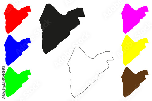 Keningau city (Malaysia) map vector illustration, scribble sketch Pekan Keningau map