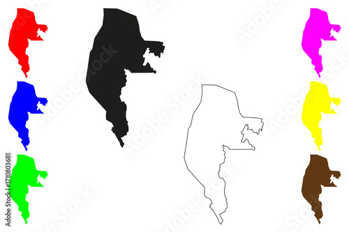 Kemaman city (Malaysia) map vector illustration, scribble sketch Kemaman map