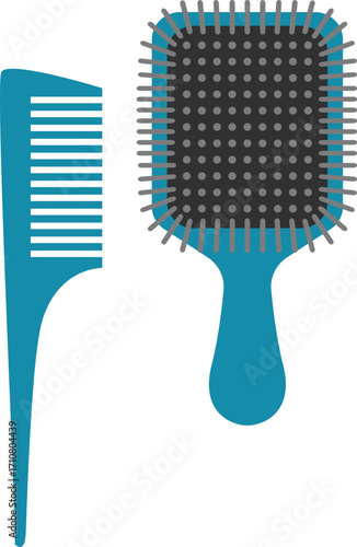 Colorful Hair Styling Tools Set: Combs, Mirrors, Dryer, Straightener, and Accessories for Salon or Home