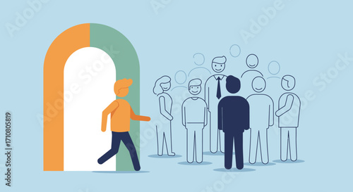 Elevated Onboarding: Stylized Professional Welcoming New Talent into a Thriving Corporate Culture