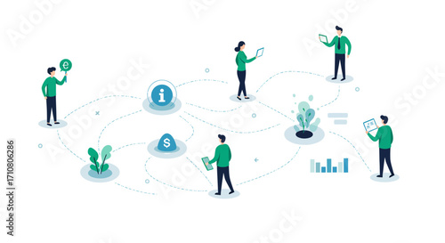 Strategic Unity: Premium Flat Design Figures for Modern Business Collaboration & Digital Transformation Initiatives