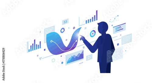 Driving Modern Business Excellence: Elegant Flat Design for Strategic Growth