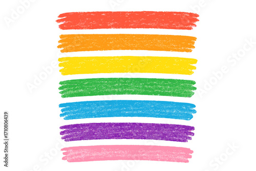 Set of colorful crayon brush strokes. Hand drawn rainbow color underline, highlight collection. Childish chalk pen texture. Rough vector accent and emphasis design element.