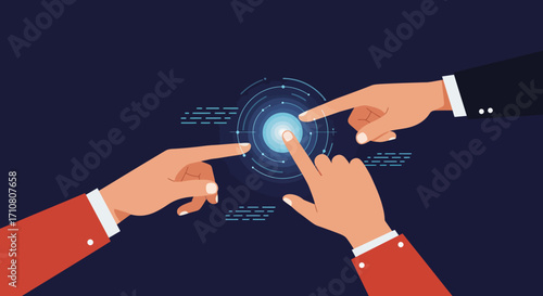 Strategic Digital Synergy: Premium Abstract Hands Uniting for Corporate Innovation & Partnership