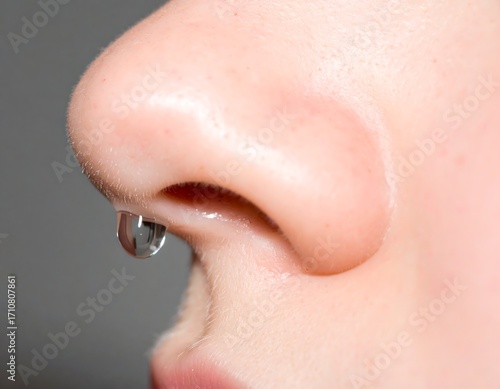 Close-up of a dripping nose