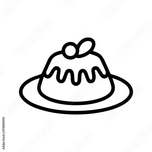Delightful dessert icon on plate for food blogs, bakery promotions, and culinary designs, perfect for menus, packaging, and sweet treat announcements!