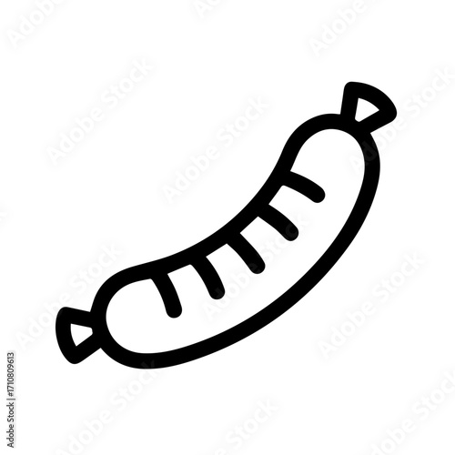 Delicious sausage doodle for food blog illustration, menu design, or butcher shop promotion, perfect for adding a rustic, hand-drawn touch to your project