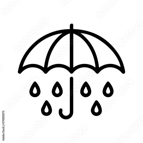 Stay Dry Symbol Design: Weatherproof Protection Icon for Packaging, Shipping, and Storage, Ensuring Safety in Rainy Conditions, Keep Dry Graphic Element