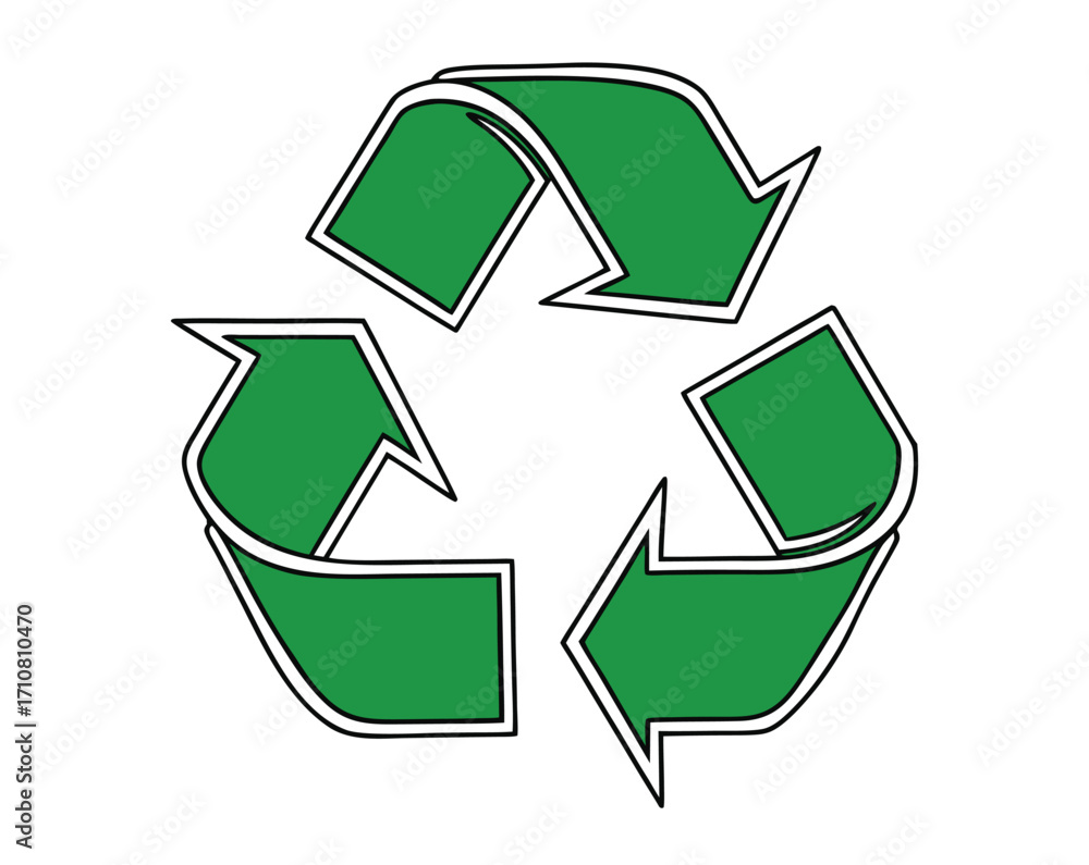 Obraz premium A clean, bold graphic of a stylized recycling symbol