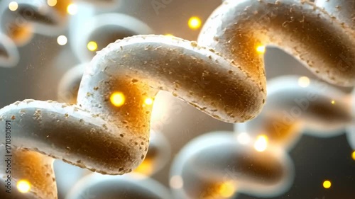 Close-up 3D animation of Treponema pallidum bacteria, the causative agent of syphilis.