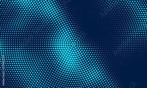 Abstract Digital Circles of Particles with Noise. Futuristic Circular Sound Wave. Big Data Visualization. 3D Virtual Space VR Cyberspace. Crypto Currency Concept. Vector Illustration.