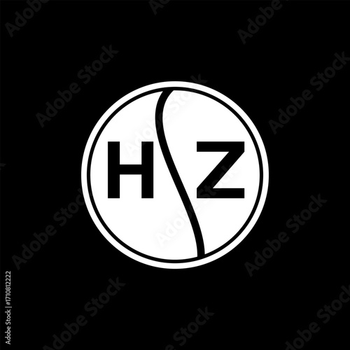 Free Download  HZ creative circle letter logo concept. HZ letter design. - GFXLoad
