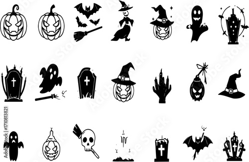 Halloween icon collection version 03. vector Illustration,Graphic Design
