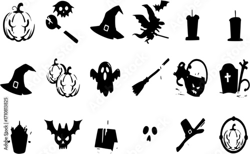 Halloween icon collection version 03. vector Illustration,Graphic Design
