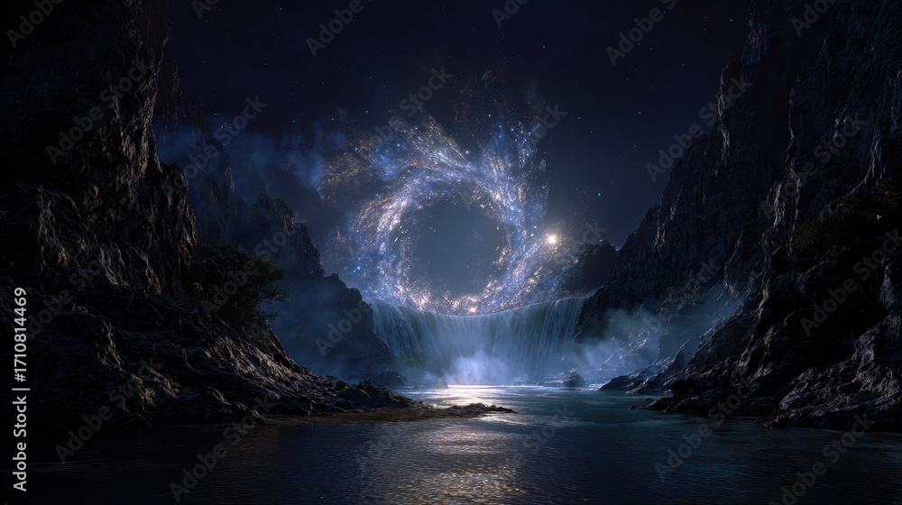Fototapeta premium Mystical Portal in Mountainous Landscape